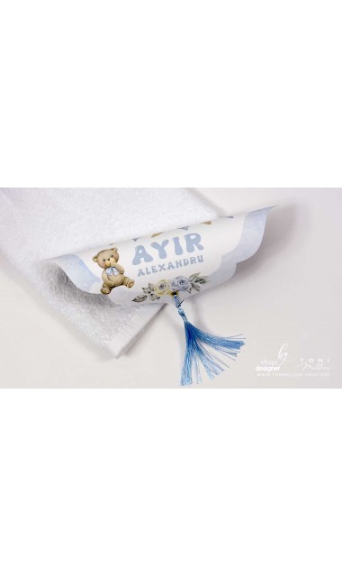 Trusou botez cu ursuleti albastri si baloane de aer cald Teddy Bear Bleu Hot Air Balloons 15